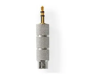 Adapter audio stereo Nedis 3,5 mm jack (M) - 6,35 mm jack (F) srebrny / pozłacany 