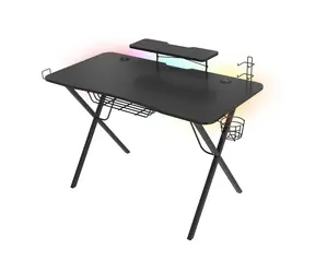 Genesis Holm 300 RGB / Biurko gamingowe / czarne / Dł.: 120 cm / Szer.: 60 cm / Wys.: 75 cm