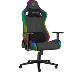 Genesis Trit 660 RGB szary / Fotel gamingowy / 129-136cm / tkanina / 150kg