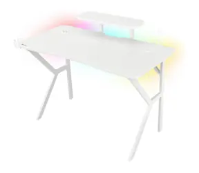 Genesis Holm 320 RGB / Stół do gier / biały / Dł.: 120 cm / Szer.: 60 cm / Wys.: 75 cm