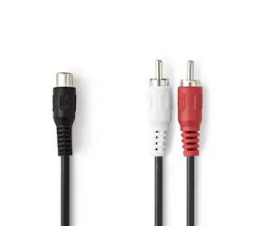 Kabel audio stereo Nedis 2x RCA (M) - RCA (F) 0,20 m 