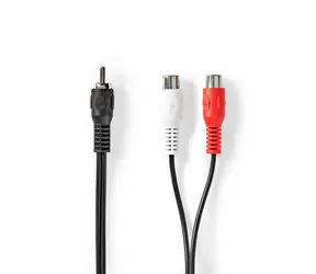 Kabel Nedis do subwoofera RCA (M) - 2x RCA (F) 0,20 m czarny