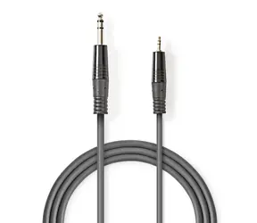 Kabel audio stereo Nedis 6,35 mm jack (M) - 3,5 mm jack (M) 3,00 m Ciemnoszary