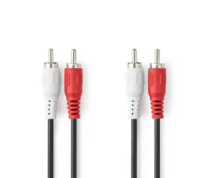 Kabel audio stereo Nedis 2x RCA (M) - 2x RCA (M) 1,50 m czarny 