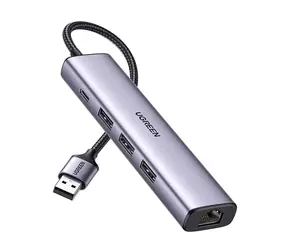 Stacja dokująca Ugreen CM475 srebrna / 3x USB 3.0 / RJ45 / USB-C
