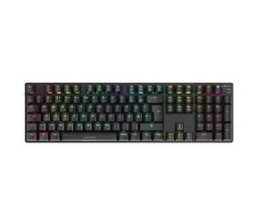 Sharkoon Skiller SGK36W czarny / bezprzewodowa klawiatura gamingowa / mechaniczna / Huano Red / 2,4 GHz / USB-C / układ DE