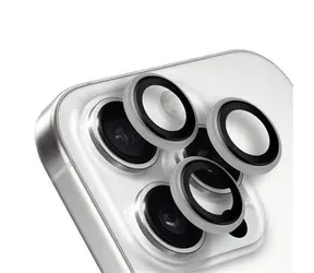 Osłona obiektywu Obal:Me do Apple iPhone 15 Pro/ 15 Pro Max, biała, tytanowa