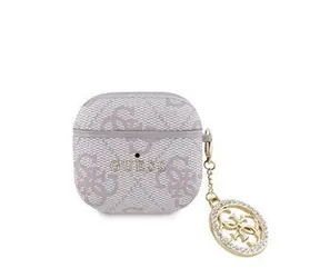 Guess 4G Script PC/PU z zawieszką do AirPods 4 w kolorze różowym