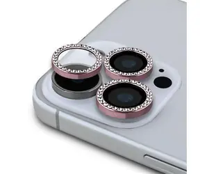 Guess FIXED Glitter Lens Protector do iPhone'a 16 Pro/16 Pro Max Różowy