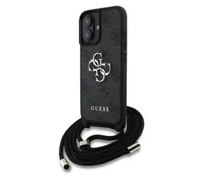 Pasek na ramię Guess PU 4G z metalowym Logo na iPhone'a 16 w kolorze czarnym