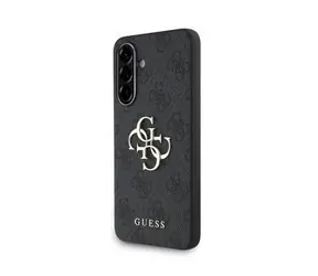 Tylna obudowa Guess PU 4G z metalowym Logo do Samsung Galaxy A56 w kolorze szarym