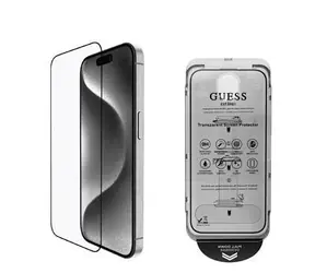 Szkło hartowane Guess 2.5D do iPhone'a 16, czarne