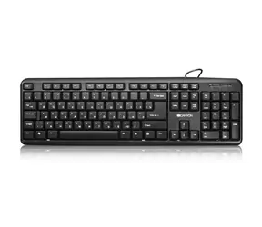 Canyon CNE-CKEY01-RU czarna / klasyczna klawiatura USB / zmywalna / układ RU  