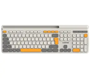 Canyon HKB-W03 beżowa / klawiatura bezprzewodowa / 2,4 GHz / 105 klawiszy / układ CZ/SK / 1x AAA
