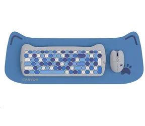 Canyon Kitty edition HSET- W6 niebieski / klawiatura bezprzewodowa SET CS + mysz optyczna + etui ochronne + podkładka