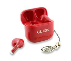 Słuchawki bezprzewodowe Guess Classic Logo Charm TWS w kolorze czerwonym