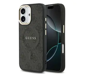 Guess PU Leather 4G Gold Frame MagSafe Back Cover do iPhone'a 17 w kolorze czarnym