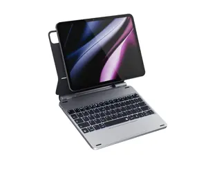 Etui na klawiaturę Epico Aluminium, ochronne etui z klawiaturą CZ do Apple iPad Pro 11" (M4), szaro-srebrne