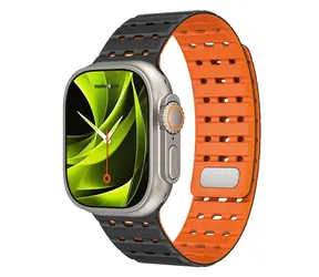 Pasek magnetyczny Mobile Origin do zegarka Apple Watch 49 mm/46 mm/45 mm/44 mm, czarny/pomarańczowy