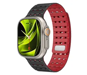 Pasek magnetyczny Mobile Origin do zegarka Apple Watch 49 mm/46 mm/45 mm/44 mm, czarny/czerwony