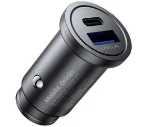 Ładowarka samochodowa Mobile Origin Metal 30W CA12 czarna / USB-C / USB-A