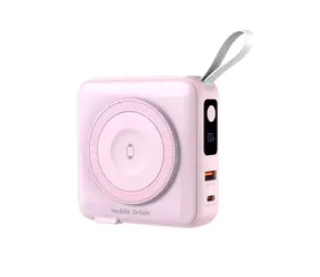 Powerbank i ładowarka podróżna Mobile Origin w kolorze różowym / Lightning / Cable USB-C / MagSafe / AW / kompatybilna z iPhone'em