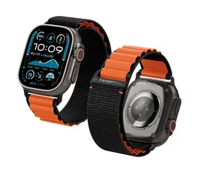Pasek Spigen Fabric Band (haczyk) do zegarka Apple Watch 49 mm/46 mm/45 mm/44 mm pomarańczowy