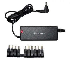 Xilence Uniwersalny adapter do ładowania laptopów 75W czarny / 9 złączy / wyświetlacz LED 