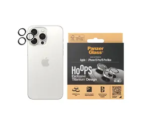 Pierścienie ochronne na obiektywy PanzerGlass HoOps do aparatów Apple iPhone 16 Pro/15 Pro/16 Pro Max/15 Pro Max - biały Titan