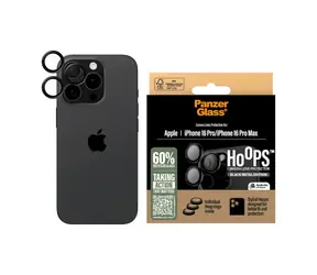 Pierścienie ochronne na obiektywy PanzerGlass HoOps do aparatów Apple iPhone 16 Pro/15 Pro/16 Pro Max/15 Pro Max - czarne, aluminiowe