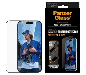 PanzerGlass Apple iPhone 17/16 Pro z pudełkiem aplikacyjnym chroniącym przed kurzem