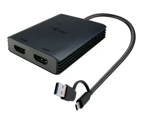 i-TEC USB-A/USB-C Dual 4K HDMI adapter czarny / kompatybilny z Thunderbolt 3/4