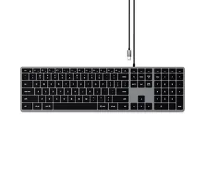 Klawiatura Satechi Slim W3 szara / klawiatura przewodowa / USB-C / podświetlana