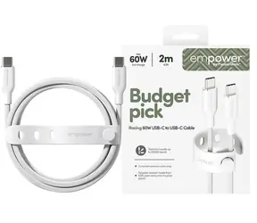 Cable USB-C do USB-C PanzerGlass empower 60 W USB 2.0 2 m biały