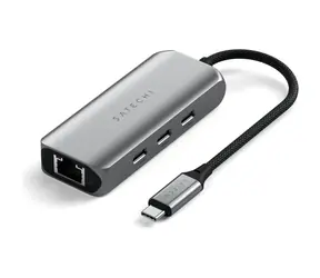 Hub Satechi 4w1 USB-C szary / 3x USB-C / RJ45