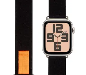 Pasek tekstylny Obal:Me do zegarka Apple Watch 42-49 mm ML, czarno-pomarańczowy