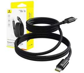 Cable ładujący Baseus Tungsten Gold USB-C (M) - USB-C (M) 1 m czarny / 100 W 