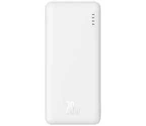 Baseus PPQD090002 Airpow 10000mAh 20W biały / Powerbank / 1x USB-A + 1x USB-C + 1x microUSB