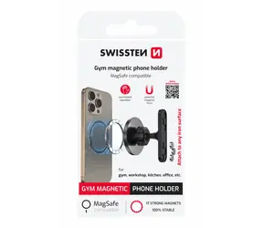 Uniwersalny magnetyczny uchwyt na telefon Swissten Gym z MagSafe, czarny