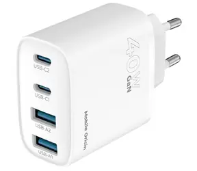 Mobile Origin GaN 40W biały / Ładowarka / 2x USB-C i 2x USB-A