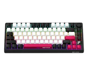 LORGAR KBP7075W (CZ&SK) black/red / wireless gaming keyboard 75% / CZ&SK / 2.4GHz / BT 5.0 / RGB