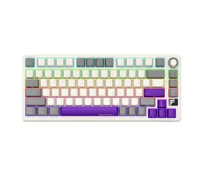LORGAR KBP7075W (CZ&SK) beige / wireless gaming keyboard 75% / CZ&SK / 2.4GHz / BT 5.0 / RGB