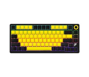 LORGAR KBP7075W (CZ&SK) black/yellow / wireless gaming keyboard 75% / CZ&SK / 2.4GHz / BT 5.0 / RGB