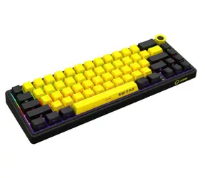 LORGAR KBP70MW (CZ&SK) black/yellow / wireless gaming keyboard 65% / CZ&SK / 2.4GHz / BT 5.0 / RGB