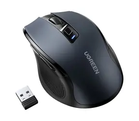 Mysz optyczna Ugreen bezprzewodowa czarna / Bezprzewodowa mysz optyczna / USB / 2,4 GHz / Bluetooth 5.0 / 4000 DPI 