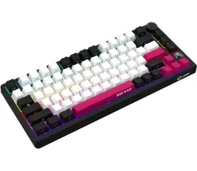 Klawiatura gamingowa bezprzewodowa LORGAR KBP7075W (USA) czarno-czerwona 75% / USA / 2,4 GHz / BT 5.0 / RGB