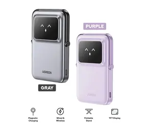 Ugreen Magnetic Wireless PowerBank, zapasowe źródło zasilania, fioletowy / Zewnętrzna bateria bezprzewodowa / 5000 mAh / 20 W