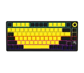 Klawiatura do gier bezprzewodowa LORGAR KBP7075W (US) czarno-żółta 75% / US / 2,4 GHz / BT 5.0 / RGB