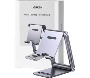 Ugreen LP263 metalowy aluminiowy składany uchwyt na telefon i tablet szary