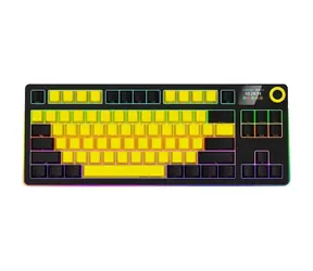 Klawiatura gamingowa bezprzewodowa LORGAR KBP70TKLW (US) żółta / 75% / US / 2,4 GHz / BT 5.0 / RGB